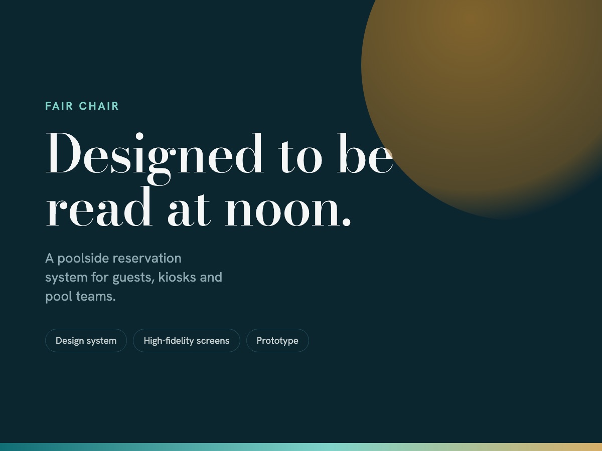 Fair Chair: designed to be read at noon