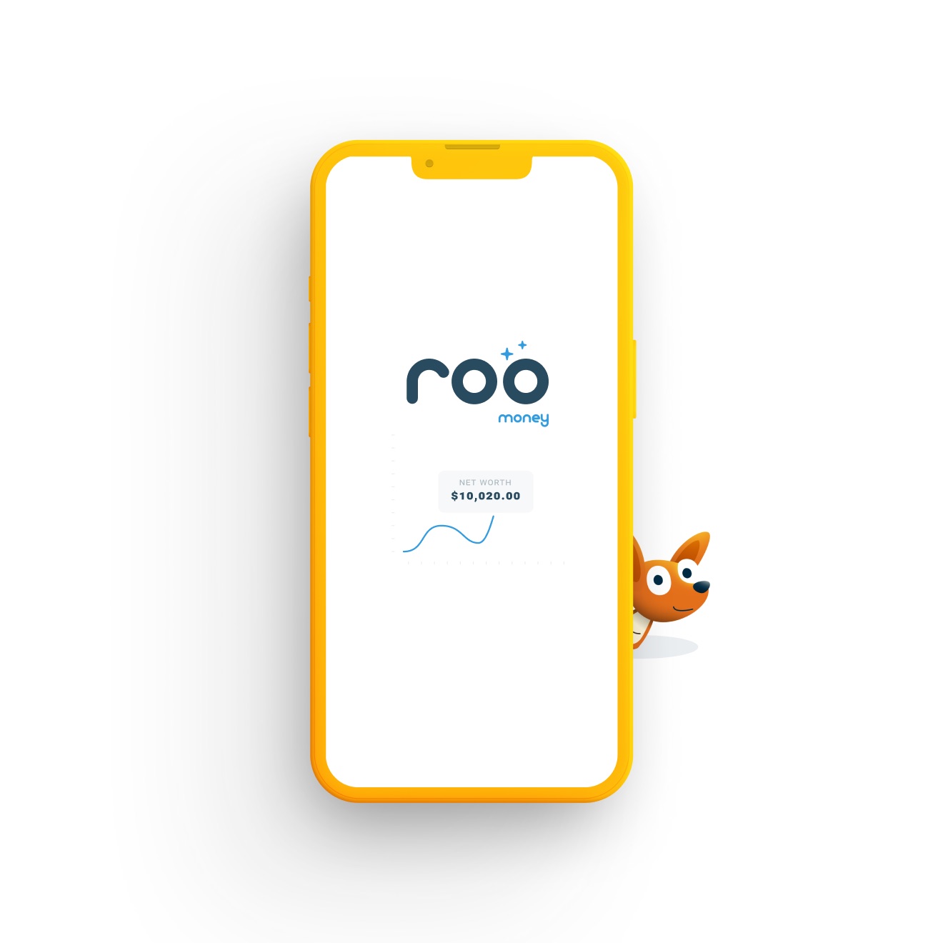 Roo Money app budgeting screens: pouches, swipe-to-sort transactions and a monthly plan